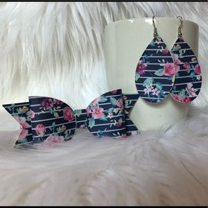 Mommy and me bow and earring set